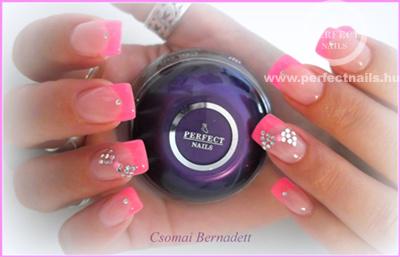 Perfect Nails  neon pink zselével - Műköröm képek, Köröm minták, Műköröm minták  
