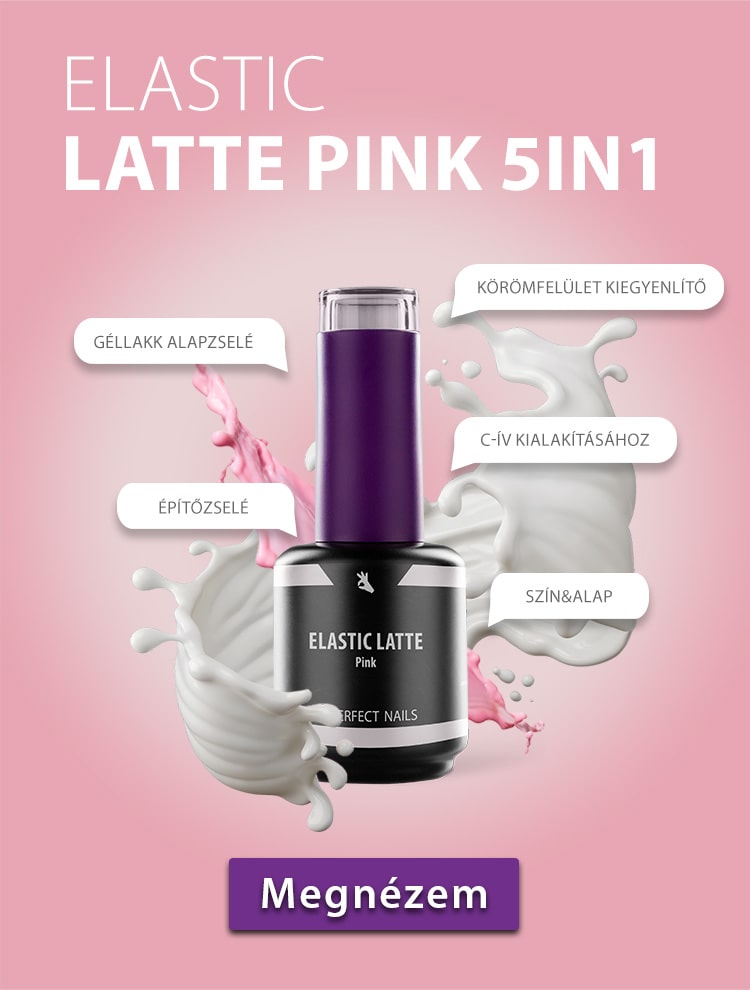 Elastic - Rubber Base Gel - Ecsetes Műkörömépítő Zselé 15ml - Latte Pink
